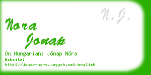 nora jonap business card
